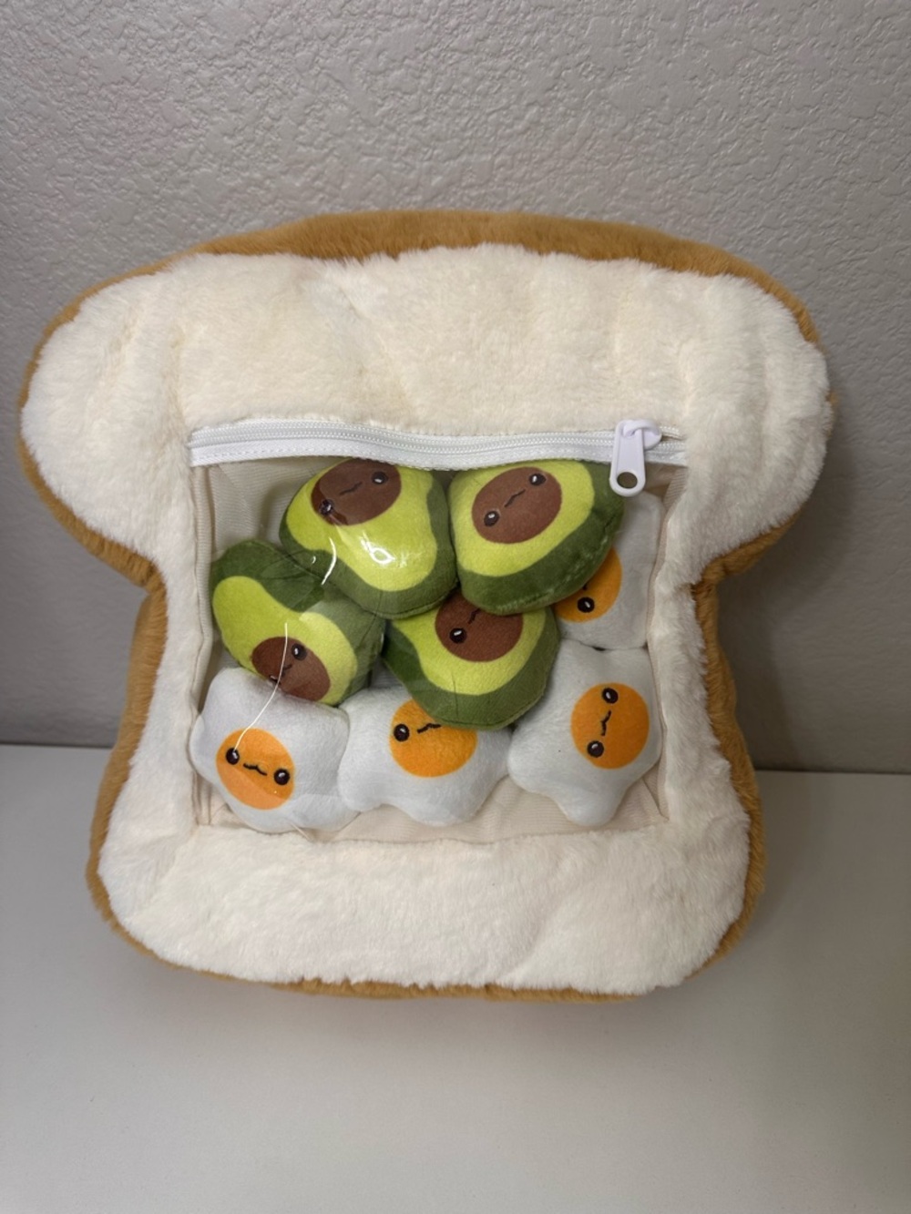 Russ Berrie Breakfast Avocado Egg Toast Tic Tac Toe Plush Playset Game
